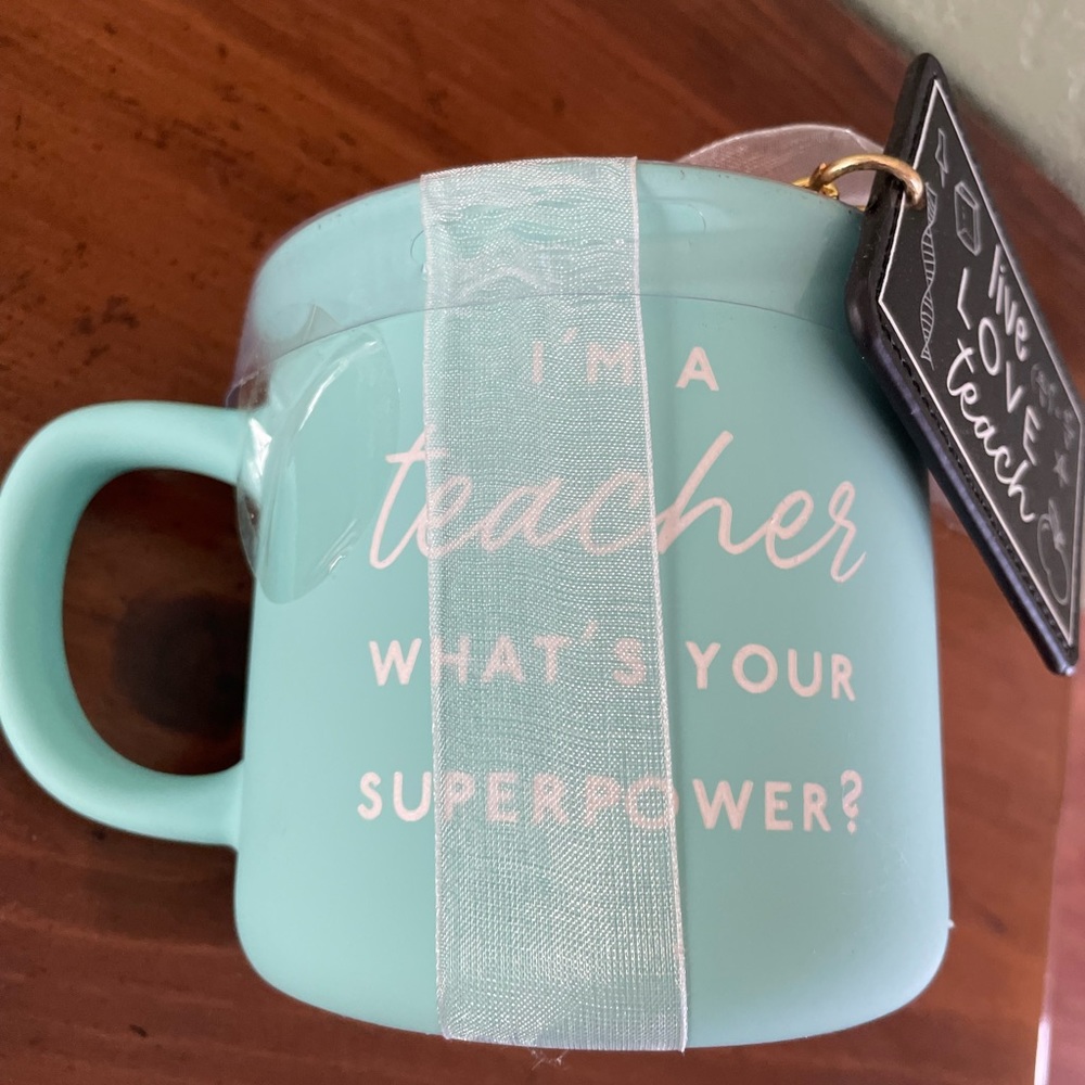New teacher coffee cup with key chain